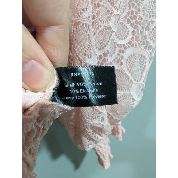 Boston Proper Women's Pink Floral Lace V-Neck Long-Sleeve Top Cinched Size S - Picture 5 of 16